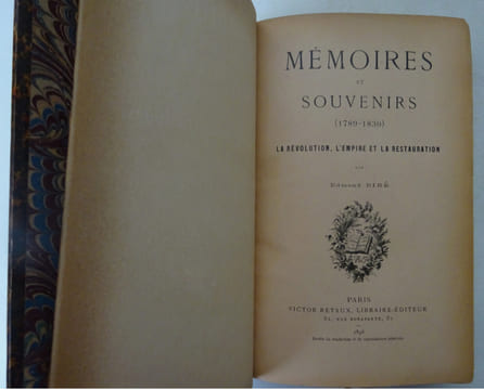 BIRE (Edmond). Mémoires et souvenirs (1789-1830). La Révolution, l'Empire 1895. BIRE (Edmond)