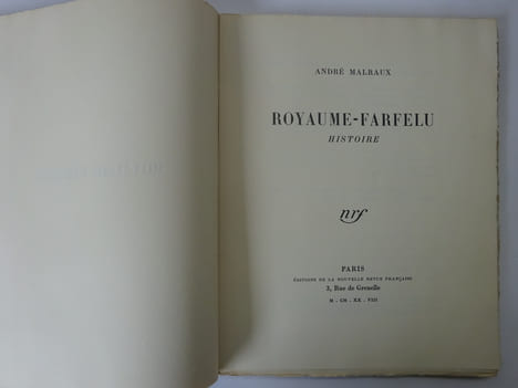 MALRAUX, André. Royaume-Farfelu, histoire. 1928 E.O.. MALRAUX, André
