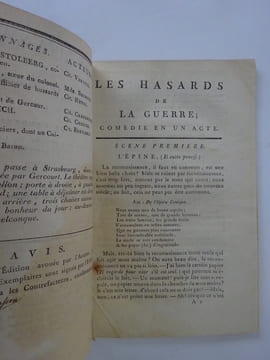 SEGUIER, Maurice. Les Hasards de la guerre. Comédie 1802 E.O.. SEGUIER, Maurice