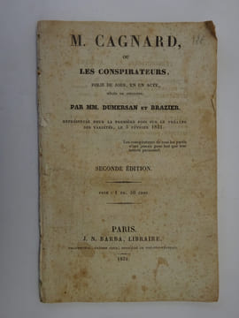 DUMERSAN & BRAZIER. Cagnard ou les conspirateurs. Folie du jour. 1831. DUMERSAN & BRAZIER