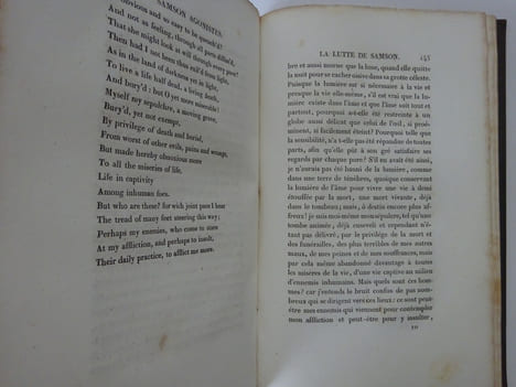 MILTON, John. Œuvres choisies. Gosselin 1839. E.A.S. du traducteur. MILTON, John