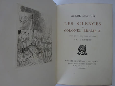 MAUROIS, André. Les Silences du colonel Bramble. Gravures de J.E. Laboureur 1926. MAUROIS, André