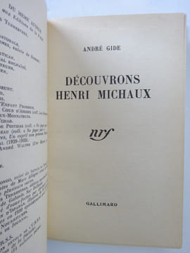 GIDE (André). Découvrons Henri Michaux. 1941 E.O. Reliure DEVAUCHELLE. GIDE (André)