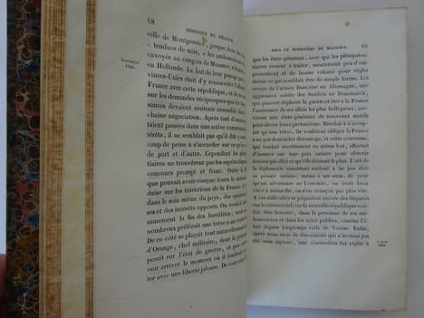 BAZIN, Anaïs de. Histoire de France sous le ministère du cardinal Mazarin. 1842. BAZIN, Anaïs de