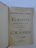 WEBER. Euriante. Partition chant et piano.. WEBER. Euriante