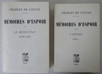 DE GAULLE. Mémoires d'espoir. Tomes I-II. Plon (1970-71). E.O. sur Hollande
