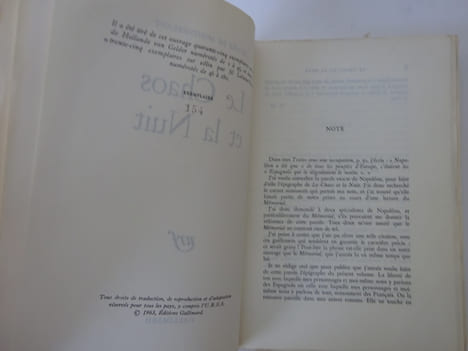MONTHERLANT, Henry de. Le Chaos et la nuit. 1963 E.O. 1/235 sur pur fil. MONTHERLANT, Henry de