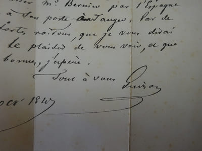 GUIZOT (François). Billet autographe signé. Dimanche 24 octobre 1847.