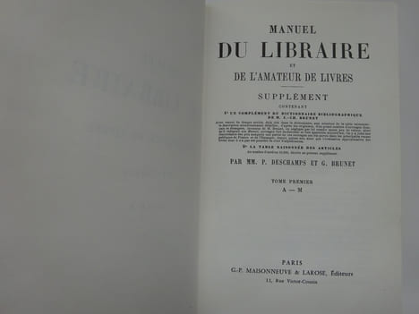 BRUNET. Manuel du libraire et de l'amateur de livres. Cinquième édition 1965. BRUNET