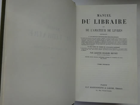 BRUNET. Manuel du libraire et de l'amateur de livres. Cinquième édition 1965. BRUNET