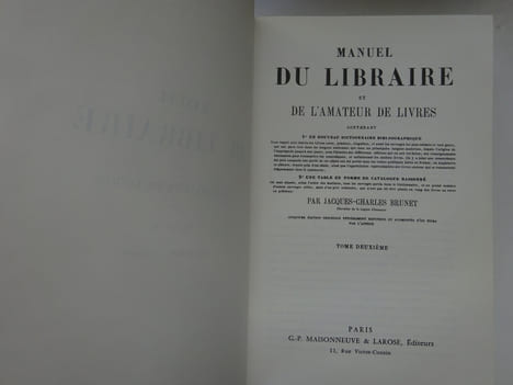 BRUNET. Manuel du libraire et de l'amateur de livres. Cinquième édition 1965. BRUNET
