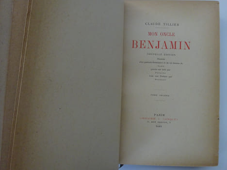 TILLIER (Claude). Mon oncle Benjamin. Dessins de Sahib. 1881 Reliure PAGNANT. TILLIER (Claude)