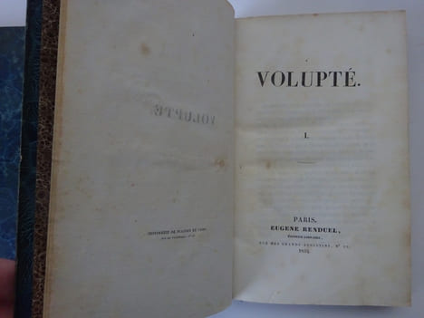 [SAINTE-BEUVE (Charles-Augustin)]. Volupté. Renduel (1834).. SAINTE-BEUVE (Charles-Augustin)