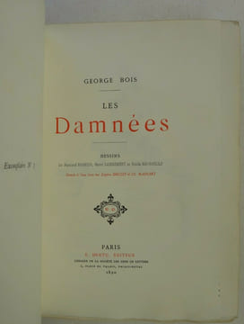 BOIS (George). Les Damnées. Dentu 1890. Reliure CANAPE. BOIS (George)