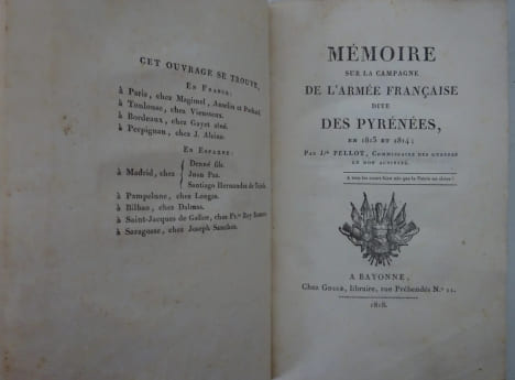 PELLOT Mémoire sur la campagne de l'armée française des Pyrénées en 1813 et 1814. PELLOT