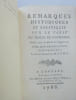 [SCHOMBERG]. Remarques ... sur le tarif du trait&eacute; de commerce. Buisson 1788. SCHOMBERG
