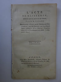 PICARD, Louis-Benoit. L'Acte de naissance. Comédie. 1804