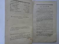 PICARD, Louis-Benoit. L'Acte de naissance. Comédie. 1804