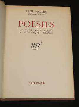 Poésies, Album de vers anciens - La jeune Parque - Charmes. Valéry Paul
