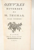 Oeuvres diverses. 3 vol.. THOMAS (Antoine-Léonard)