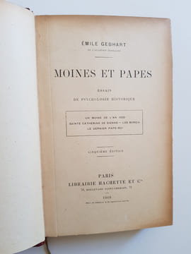 Moines et papes. Essais de psychologie historique. Gebhart Émile