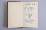Doutes sur la langue françoise proposée à Messieurs de l'Académie Françoise par un gentilhomme de province. Seconde édition... BOUHOURS, Dominique