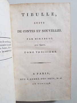 Élégies de Tibulle, suivies des Baisers de Jean Second? Tome second ? Tibulle, suivi de Contes et Nouvelles? Tome troisième. Tibulle, Albius ? ...