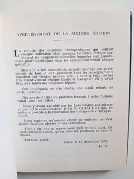 Lexique des thérapeutiques quotidiennes - Classées par indications. Drouin Henri