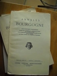annales de Bourgogne .LOUIS LIGERON / la dîme dans les clos.P. COCKSHAW / un compte de la recette générale de JEAN SANS PEUR retrouvé à Dijon.