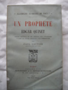 Allemagne au dessus de tout !Un prophète Edgar QUINET.