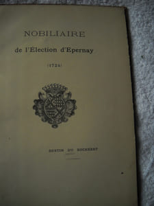 NOBILLIAIRE de l'élection d'Epernay (1724)