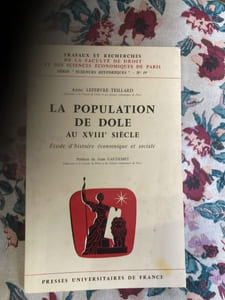 LA POPULATION DE DOLE au XVIII ème siècleétude d'histoire éconnomique st sociale