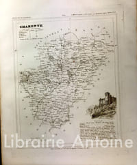 Petit atlas national des départements de la France et de ses colonies. 100 cartes ornées de vues des monuments les plus remarquables dressées par V. Monin gravées sur acier par Alès.