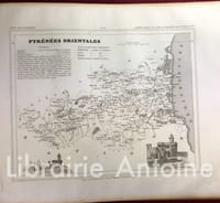 Petit atlas national des départements de la France et de ses colonies. 100 cartes ornées de vues des monuments les plus remarquables dressées par V. Monin gravées sur acier par Alès.
