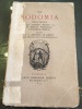 De Sodomia. Tractatus in quo exponitur doctrina nova de Sodomia Foeminarum a Tribadismo distincta.. SINISTRARI D'AMENO (Louis-Marie).