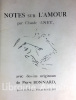 Notes sur l'amour avec dessins originaux de Pierre Bonnard gravés sur bois par Yvonne Mailliez.. ANET (Claude). BONNARD (Pierre)