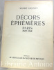 Décors éphémères 1909-1948. Les expositions jeux d'eau et de lumière.. GRANET (André).