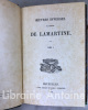 Oeuvres diverses d'Alphonse de Lamartine. LAMARTINE (Alphonse de)