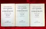 Six années de politique allemande. Les papiers de Stresemann. Tome 1 : La bataille de la Ruhr. La conférence de Londres. 1923-1924. Tome 2 : Locarno ...
