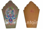 Fragment de couronne de lama tibétain.. [BOUDDHISME  TIBETAIN]