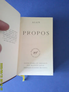 Propos
Texte présenté par Maurice Savin
Préface d'André Maurois