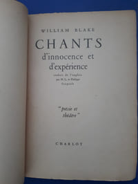 Chants d'innocence et d'expérience.
Trad. de l'anglais par M.L. et Philippe Soupault