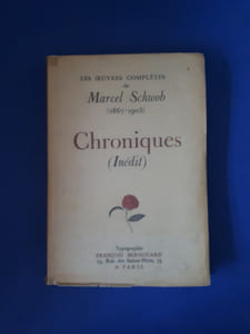 Chroniques (inédit)
Les oeuvres complètes de Marcel Schwob (1867-1905). 
