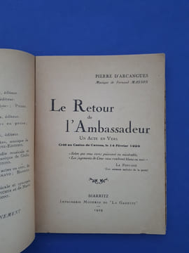 Le Retour de l'Ambassadeur
. Arcangues (Pierre d'.)