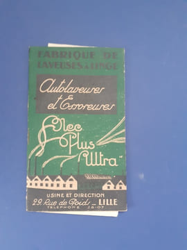Publicité fabrique de laveuses et essoreuses Nec plus Ultra Lille s.d
. Anonyme