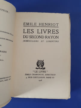 Les Livres du second rayon, irréguliers et libertins
. Henriot Emile