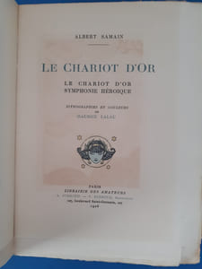 Le Chariot d'or
ill. Maurice Lalau Art déco ex. sur Japon impérial
1/100 ex. sur Japon impérial avec suite sur Chine.