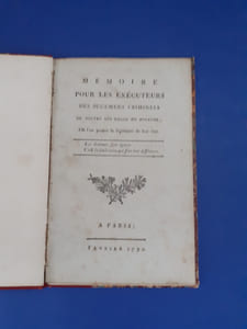 Mémoire pour les exécuteurs des jugemens criminels de toutes les villes du royaume, où l'on prouve la légitimité de leur état. 