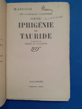 Iphigénie en Teuride 


. Goethe
