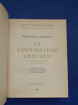 La civilisation grecque à l'époque archaïque et classique
. Chamoux, François